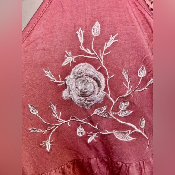 NWT POL Embroidered Lace-Back Women's Top - Pink - Picture 3 of 6